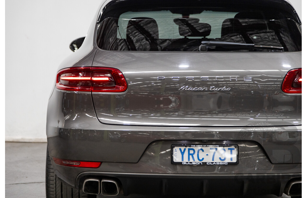 9/2014 Porsche Macan Turbo (AWD) 95B 4d Wagon Agate Grey Metallic Twin Turbo V6 3.6L