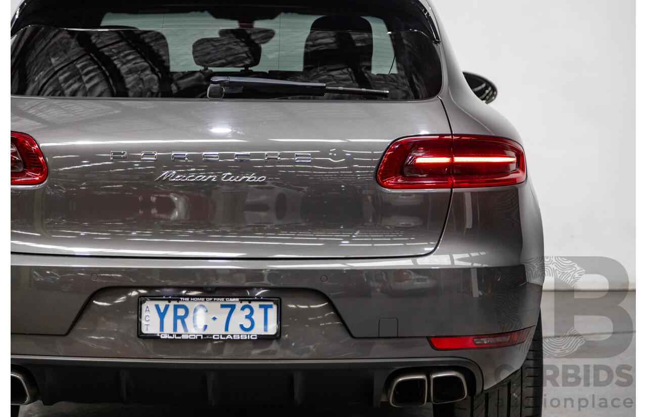 9/2014 Porsche Macan Turbo (AWD) 95B 4d Wagon Agate Grey Metallic Twin Turbo V6 3.6L