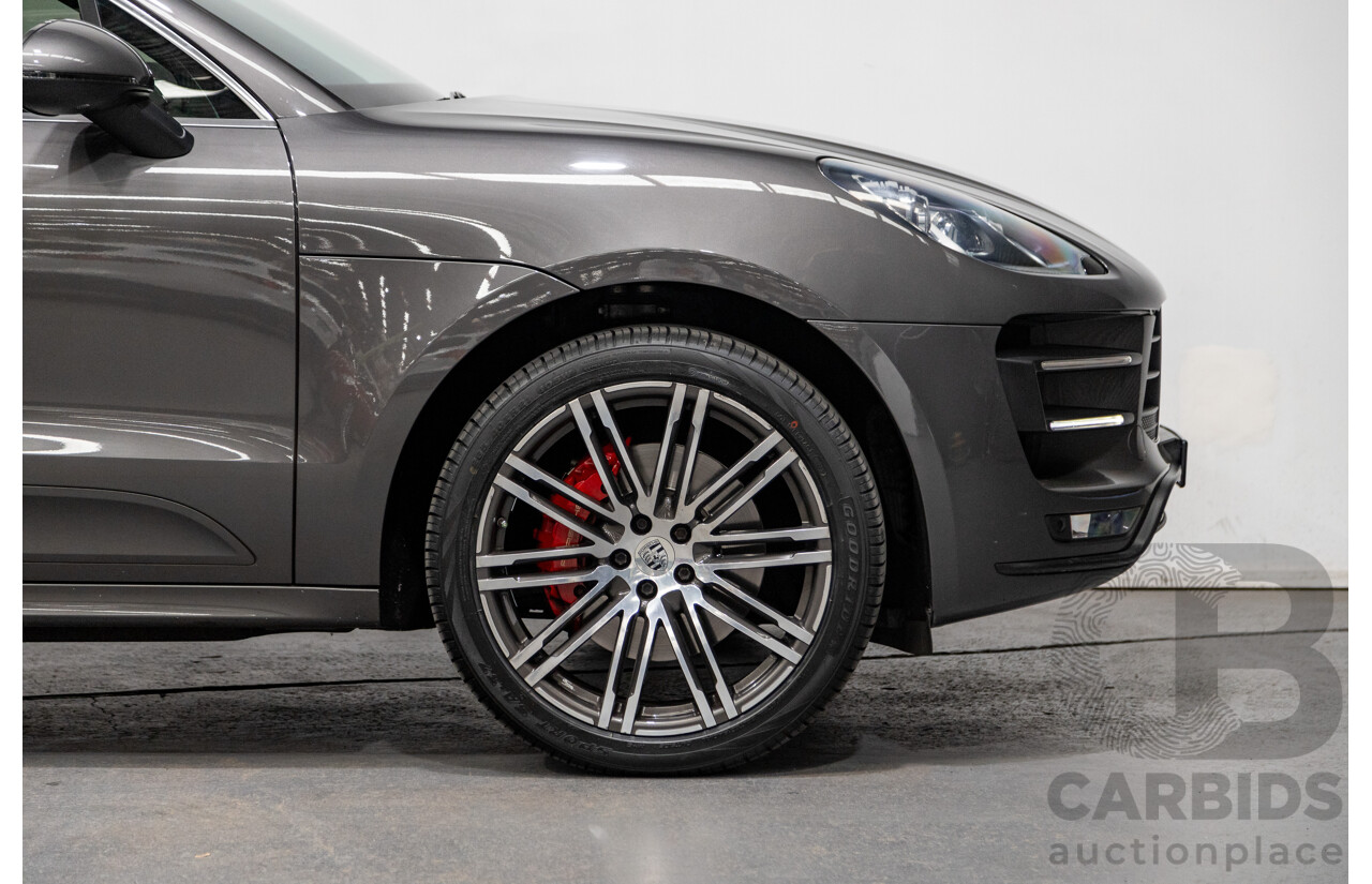 9/2014 Porsche Macan Turbo (AWD) 95B 4d Wagon Agate Grey Metallic Twin Turbo V6 3.6L