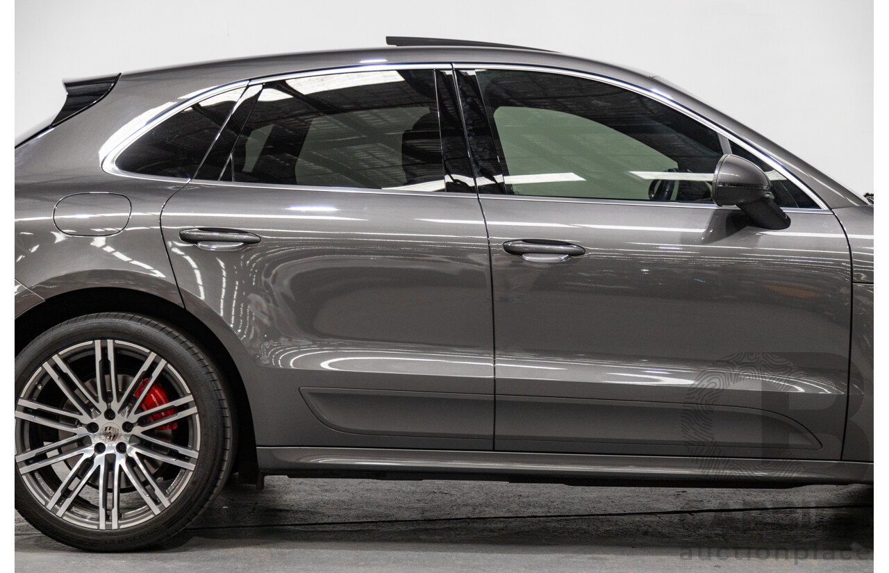 9/2014 Porsche Macan Turbo (AWD) 95B 4d Wagon Agate Grey Metallic Twin Turbo V6 3.6L