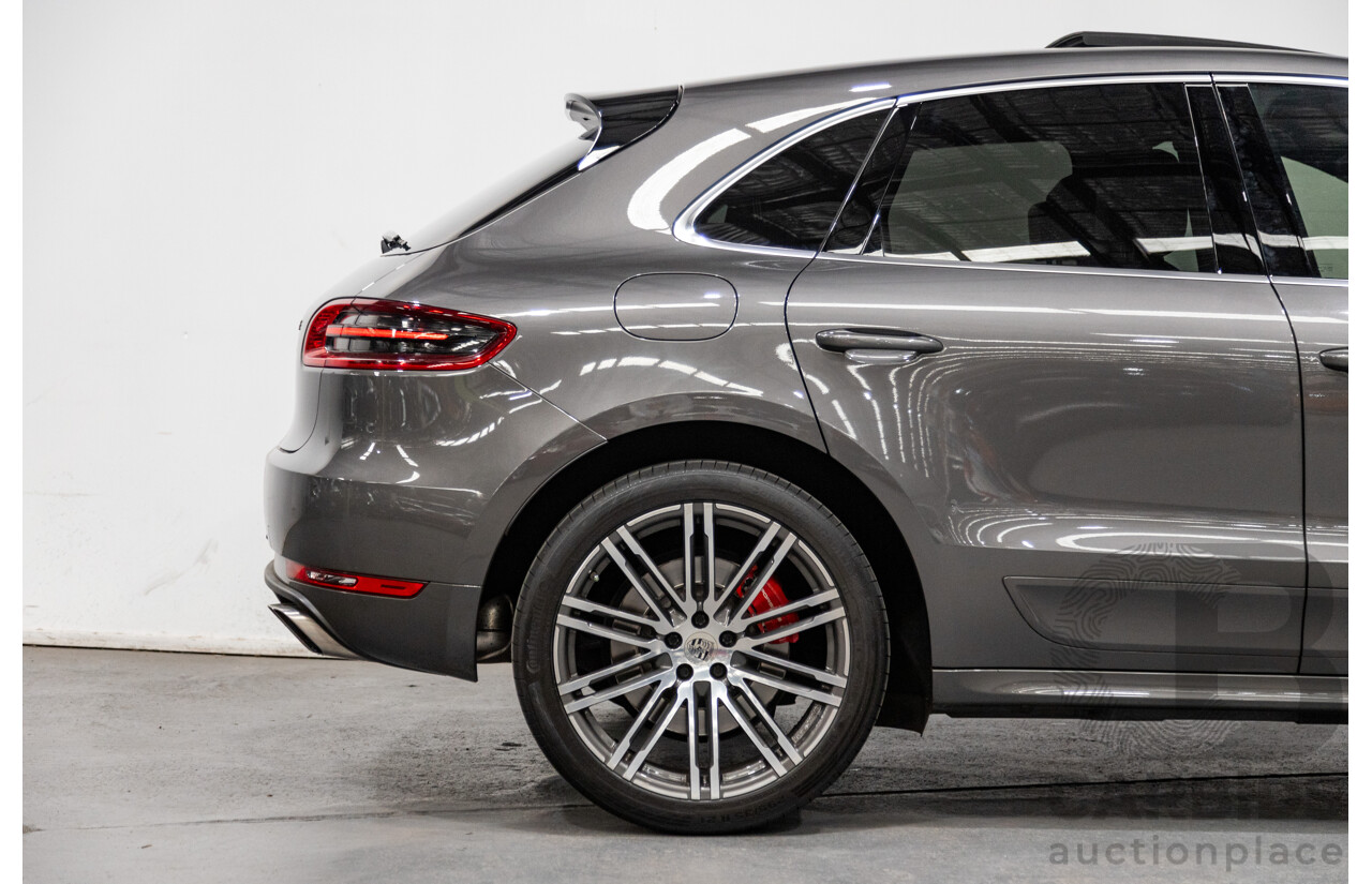 9/2014 Porsche Macan Turbo (AWD) 95B 4d Wagon Agate Grey Metallic Twin Turbo V6 3.6L