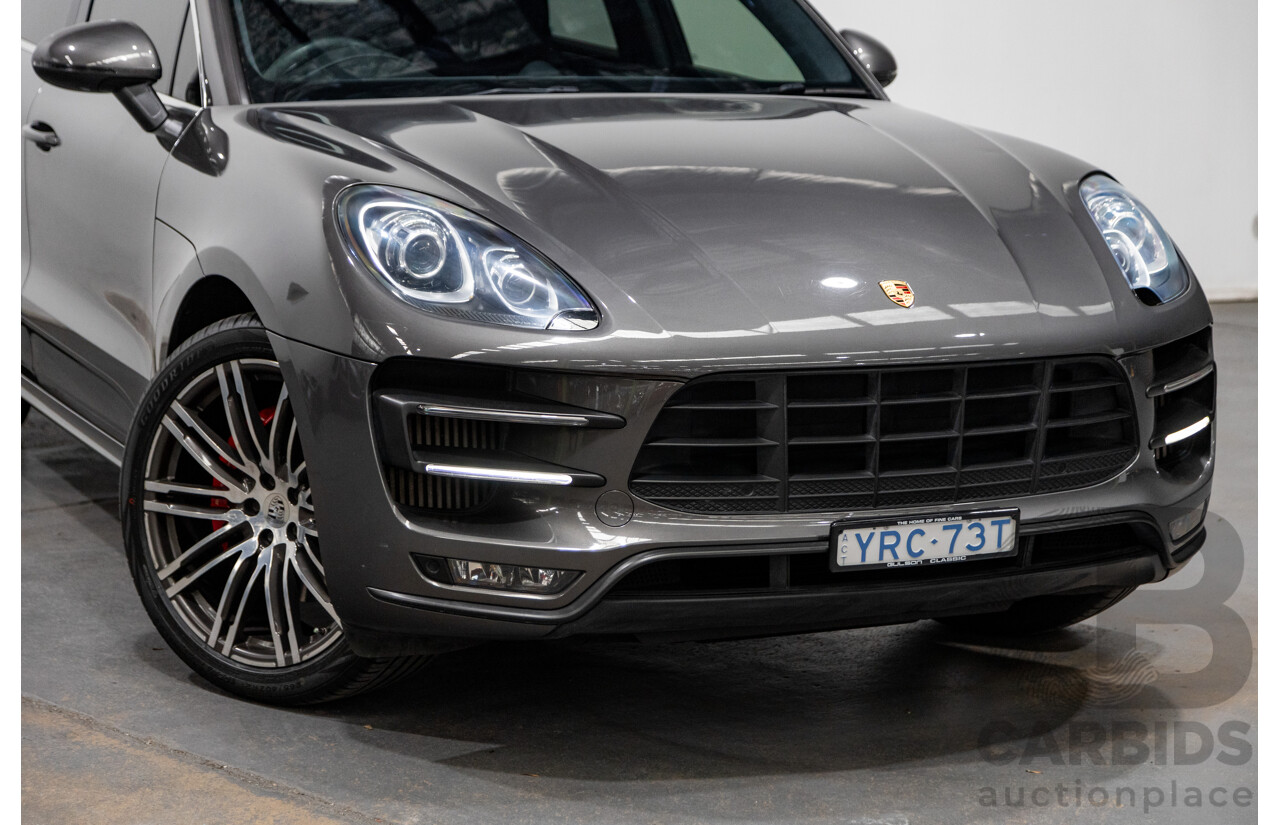 9/2014 Porsche Macan Turbo (AWD) 95B 4d Wagon Agate Grey Metallic Twin Turbo V6 3.6L