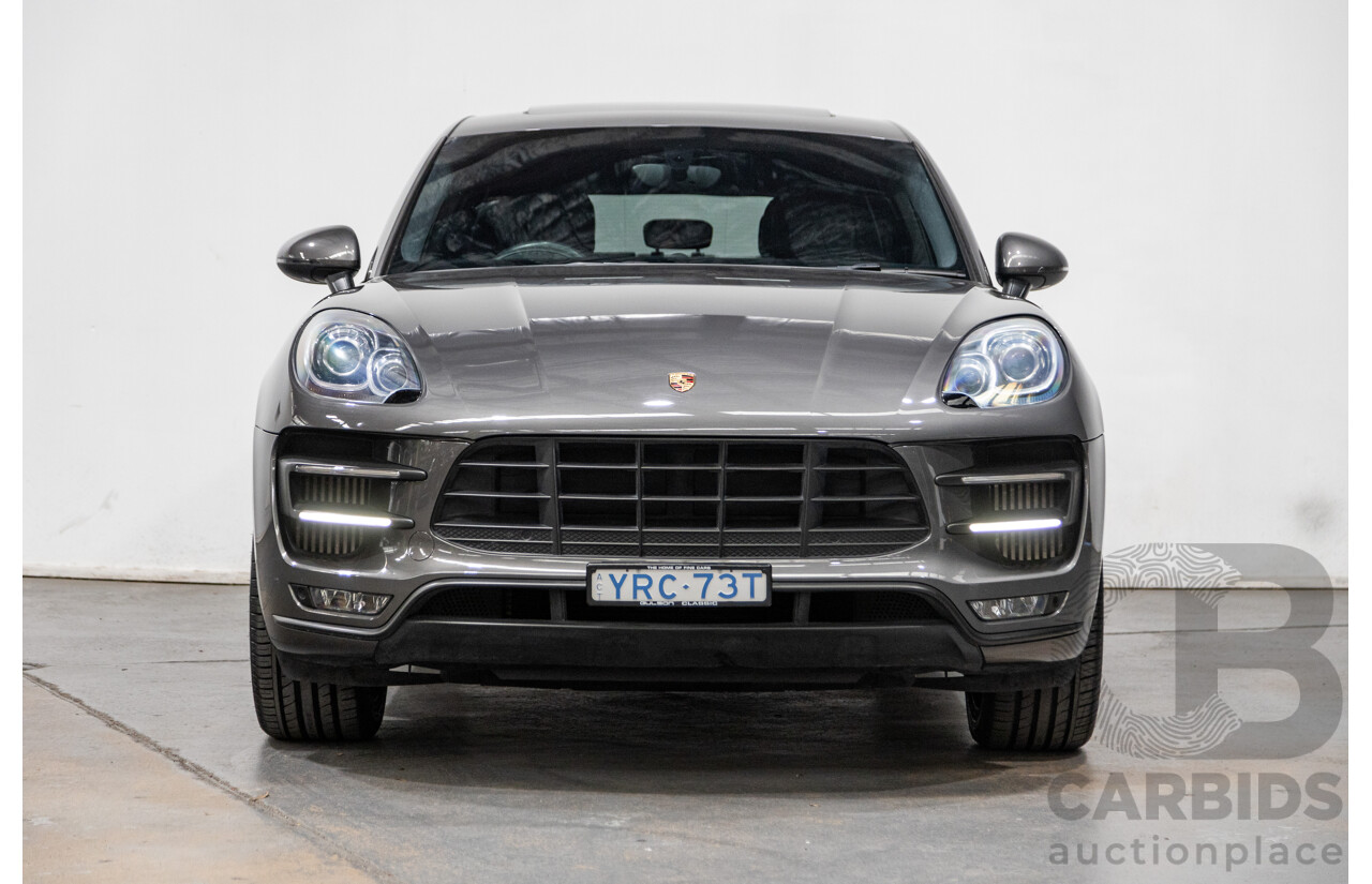 9/2014 Porsche Macan Turbo (AWD) 95B 4d Wagon Agate Grey Metallic Twin Turbo V6 3.6L