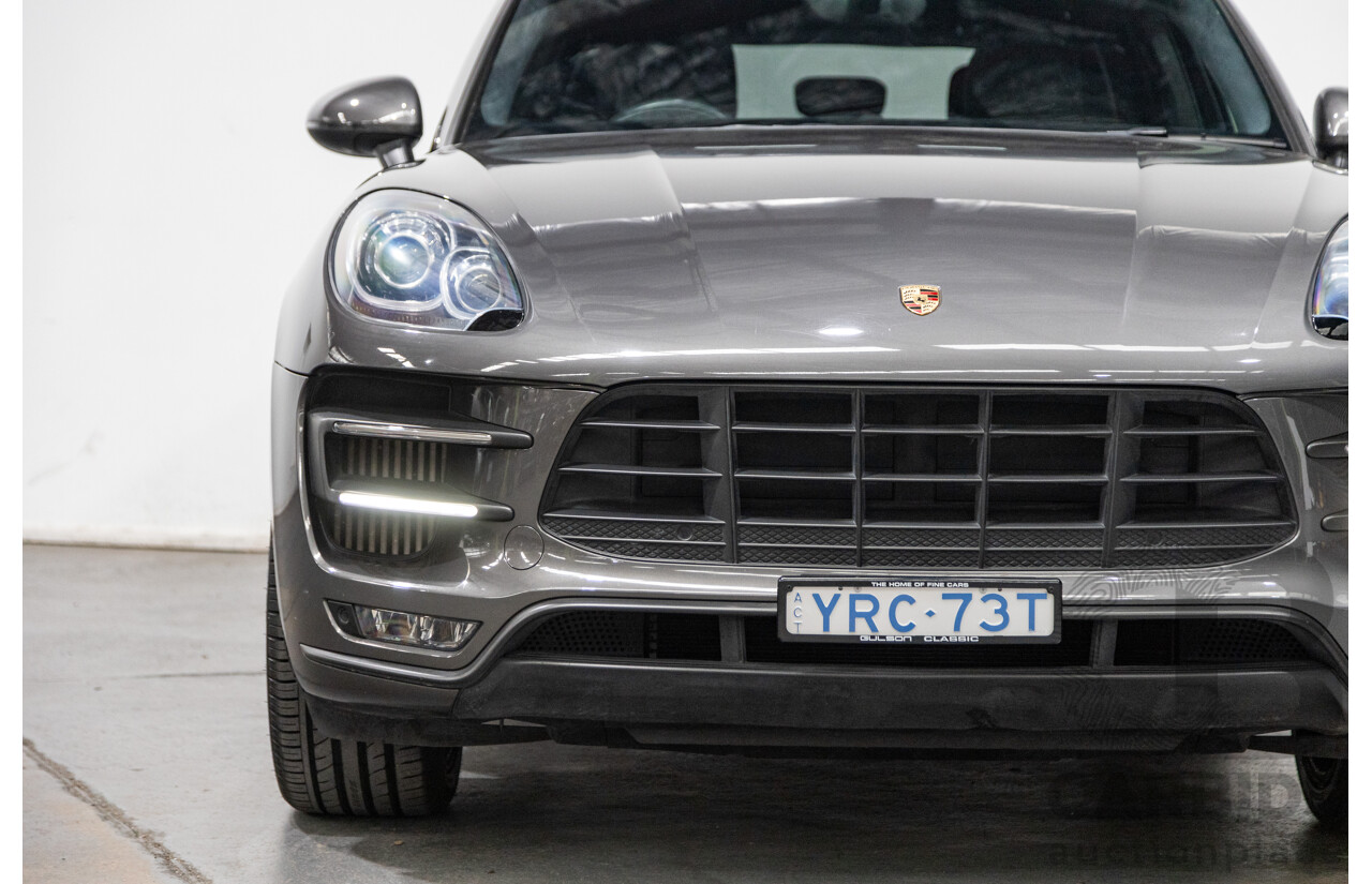 9/2014 Porsche Macan Turbo (AWD) 95B 4d Wagon Agate Grey Metallic Twin Turbo V6 3.6L