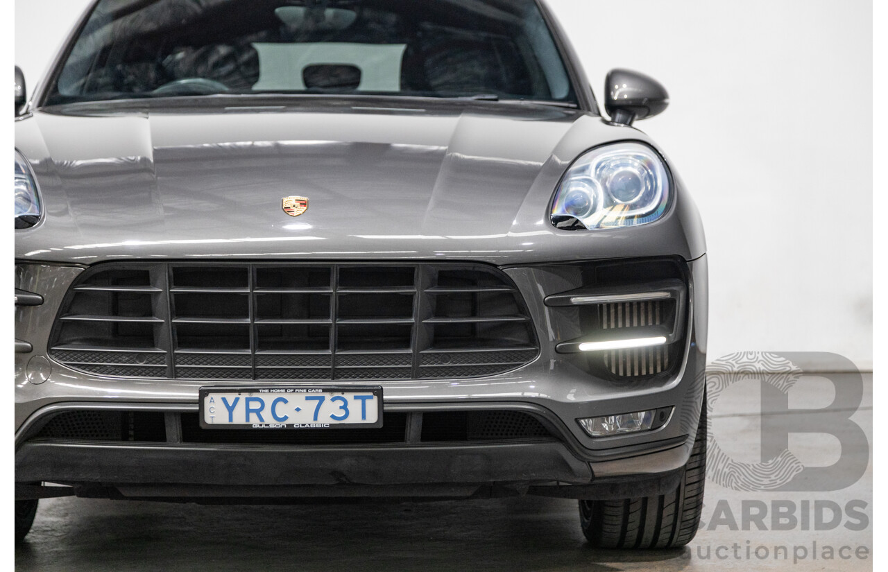 9/2014 Porsche Macan Turbo (AWD) 95B 4d Wagon Agate Grey Metallic Twin Turbo V6 3.6L