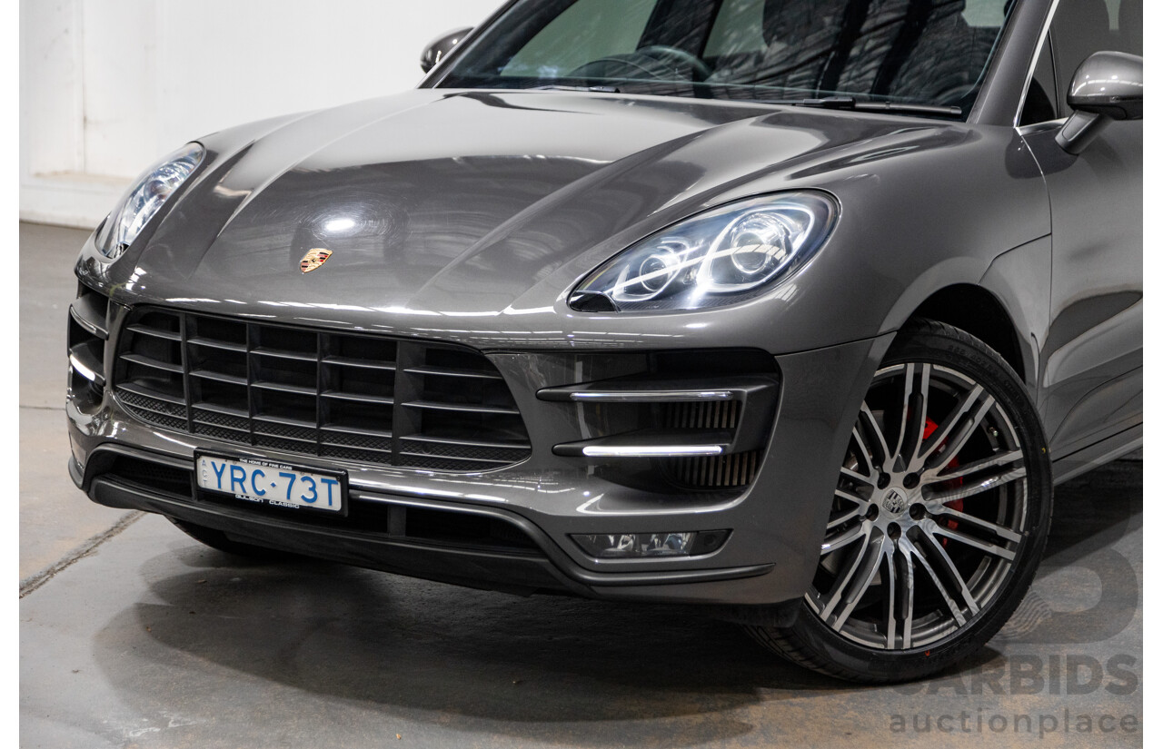 9/2014 Porsche Macan Turbo (AWD) 95B 4d Wagon Agate Grey Metallic Twin Turbo V6 3.6L