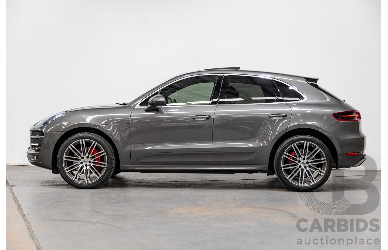 9/2014 Porsche Macan Turbo (AWD) 95B 4d Wagon Agate Grey Metallic Twin Turbo V6 3.6L