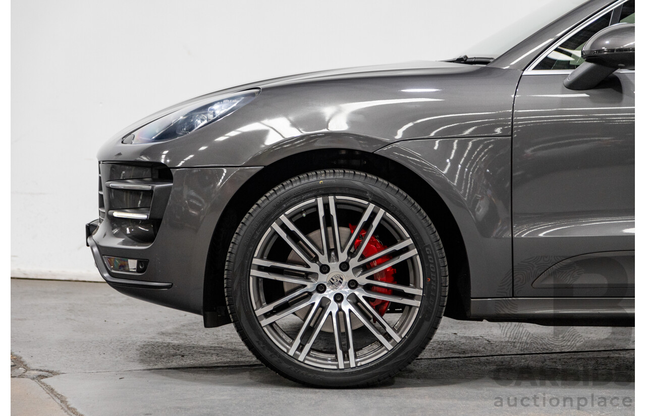 9/2014 Porsche Macan Turbo (AWD) 95B 4d Wagon Agate Grey Metallic Twin Turbo V6 3.6L