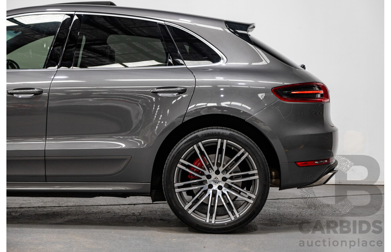 9/2014 Porsche Macan Turbo (AWD) 95B 4d Wagon Agate Grey Metallic Twin Turbo V6 3.6L