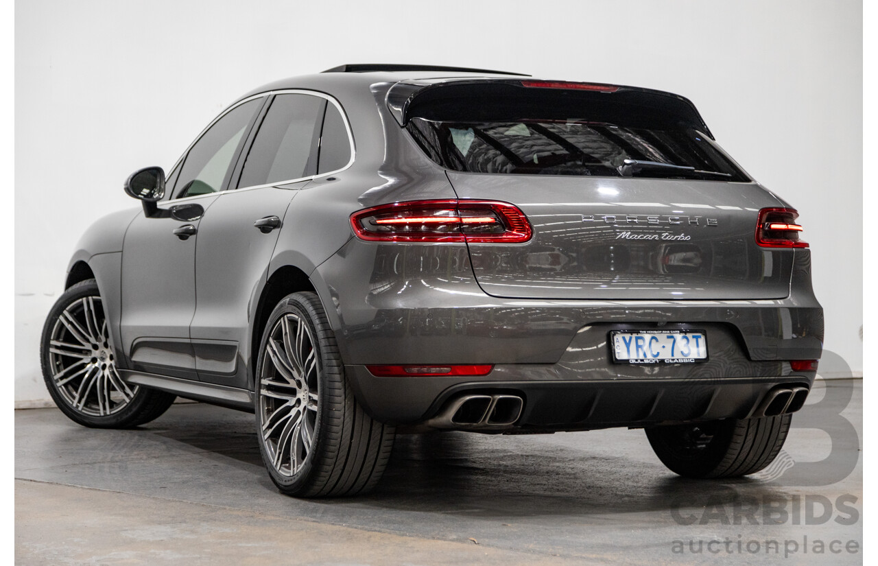 9/2014 Porsche Macan Turbo (AWD) 95B 4d Wagon Agate Grey Metallic Twin Turbo V6 3.6L