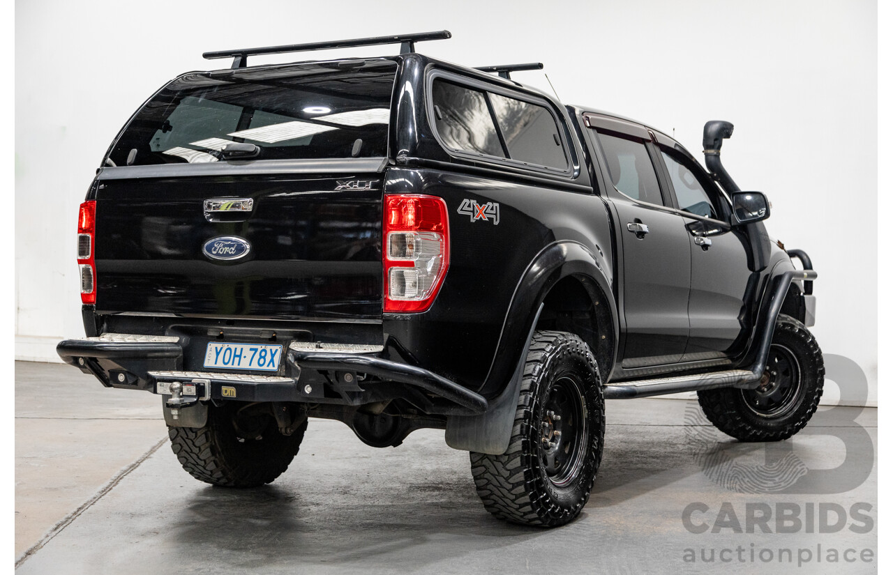 10/2015 Ford Ranger XLT 3.2 (4x4) PX MKII 4d Dual Cab Utility Black Mica Turbo Diesel 3.2L