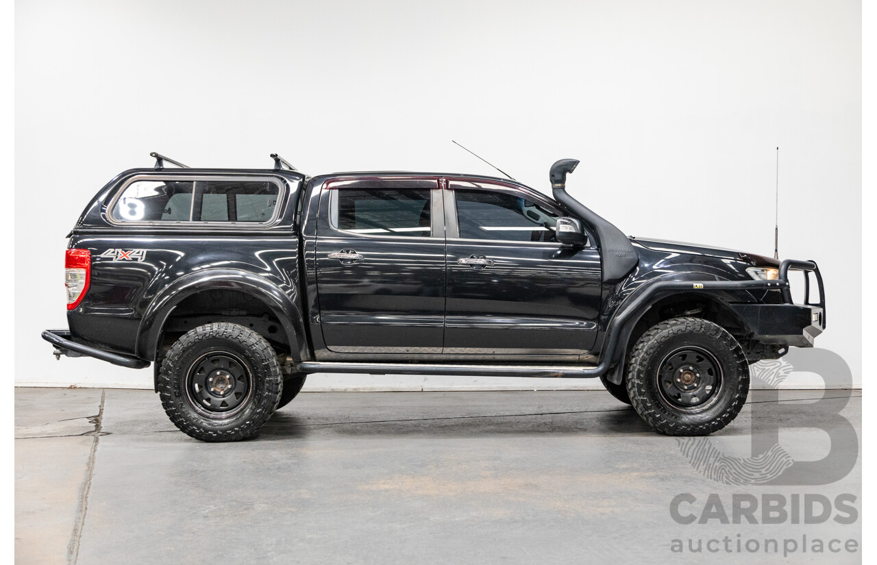 10/2015 Ford Ranger XLT 3.2 (4x4) PX MKII 4d Dual Cab Utility Black Mica Turbo Diesel 3.2L