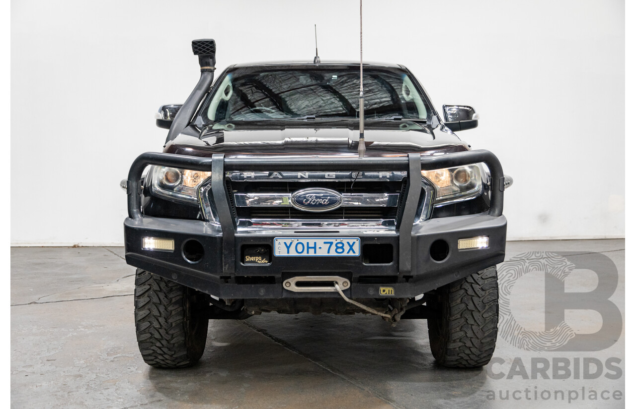 10/2015 Ford Ranger XLT 3.2 (4x4) PX MKII 4d Dual Cab Utility Black Mica Turbo Diesel 3.2L