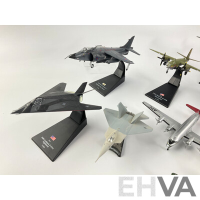 Collection of Diecast and Plastic Military Aircraft and Vehicles Including SR-71 Blackbird, Lockheed Night Hawk, Dornier DO 24T, F-117 Stealth and More