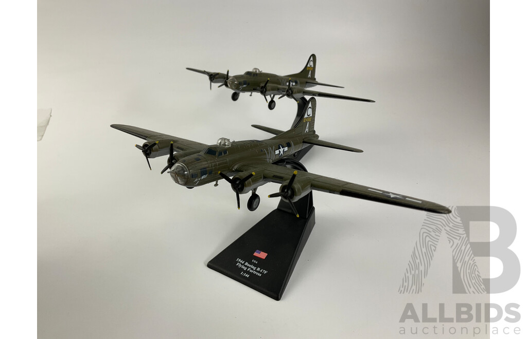 Collection of Diecast Allied WW2 Aircraft Including 1945 Avro Lancaster, 1944 Flying Fortress(2) P51-P Mustang, PZL-P 37B