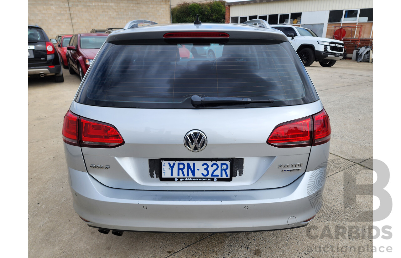 2/2014 Volkswagen Golf 110 TDI Highline AU MY14 4d Wagon Silver Or Chrome 2.0L