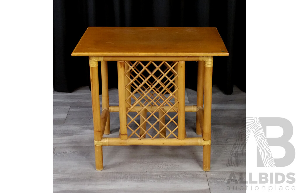 Cane Stool and Side Table