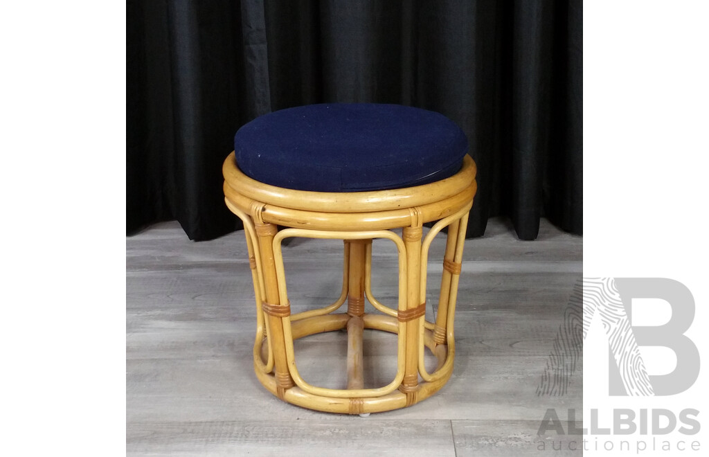 Cane Stool and Side Table