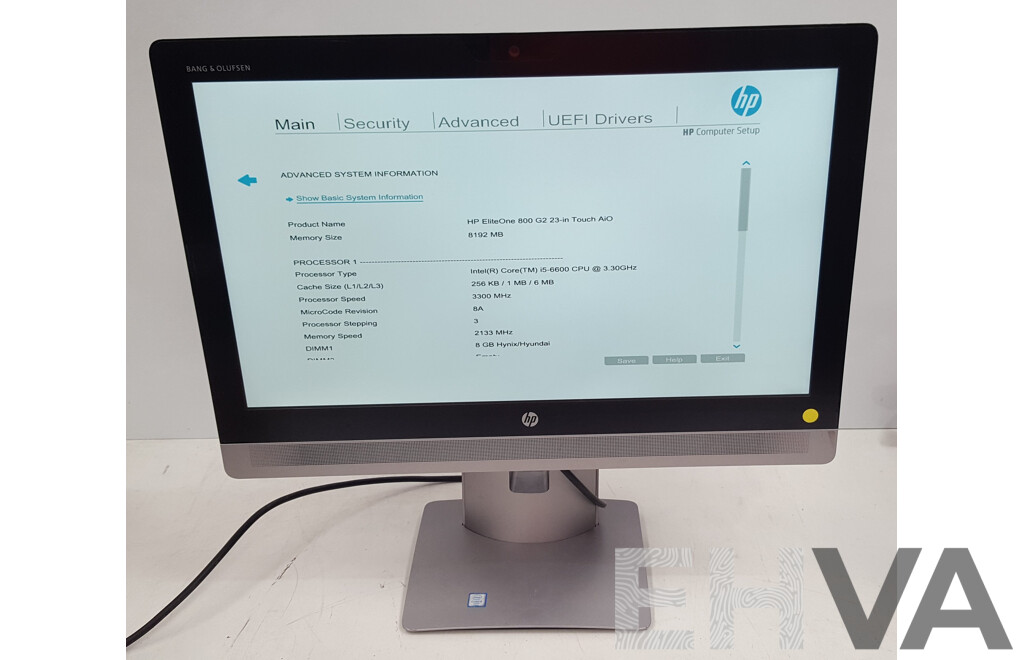 HP EliteOne 800 G2 Intel Core i5 (6600) 3.30GHz-3.90GHz 4-Core CPU 23-Inch Touchscreen All-in-One Desktop