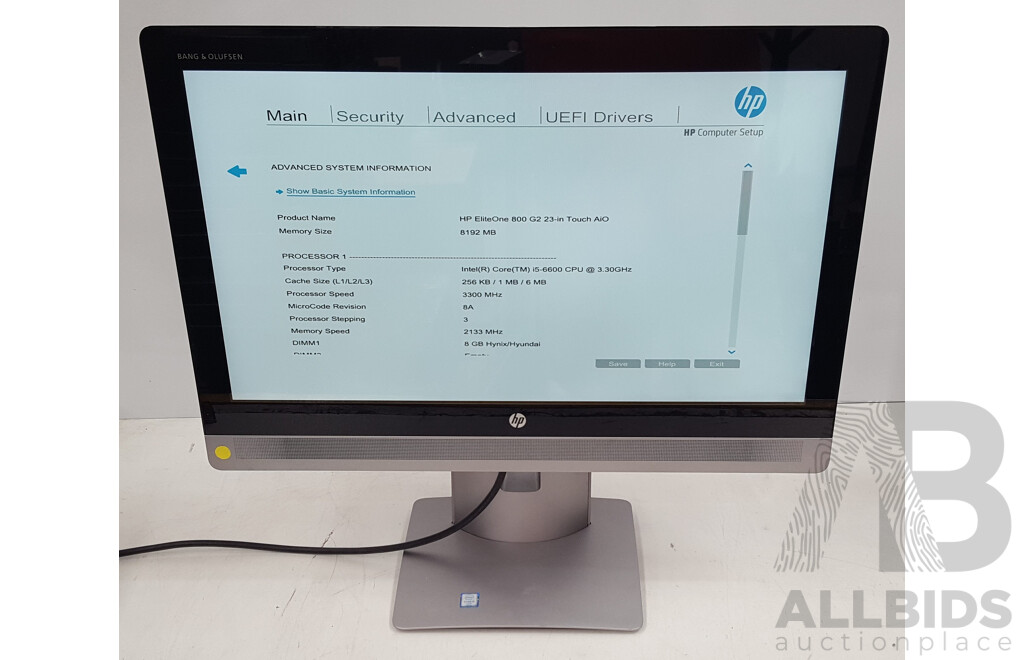 HP EliteOne 800 G2 Intel Core i5 (6600) 3.30GHz-3.90GHz 4-Core CPU 23-Inch Touchscreen All-in-One Desktop