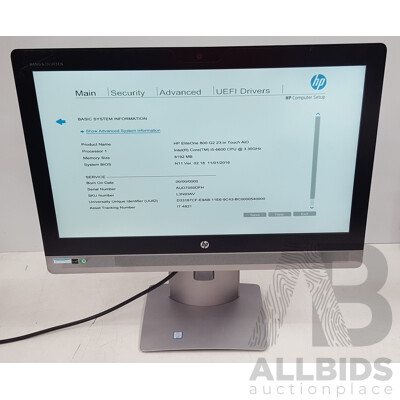 HP EliteOne 800 G2 Intel Core i5 (6600) 3.30GHz-3.90GHz 4-Core CPU 23-Inch Touchscreen All-in-One Desktop