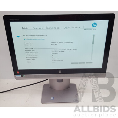 HP EliteOne 800 G2 Intel Core i5 (6600) 3.30GHz-3.90GHz 4-Core CPU 23-Inch Touchscreen All-in-One Desktop