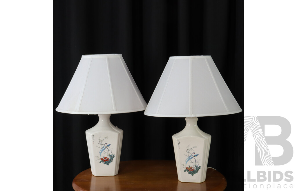 Pair of Chinese Ceramic Table Lamps