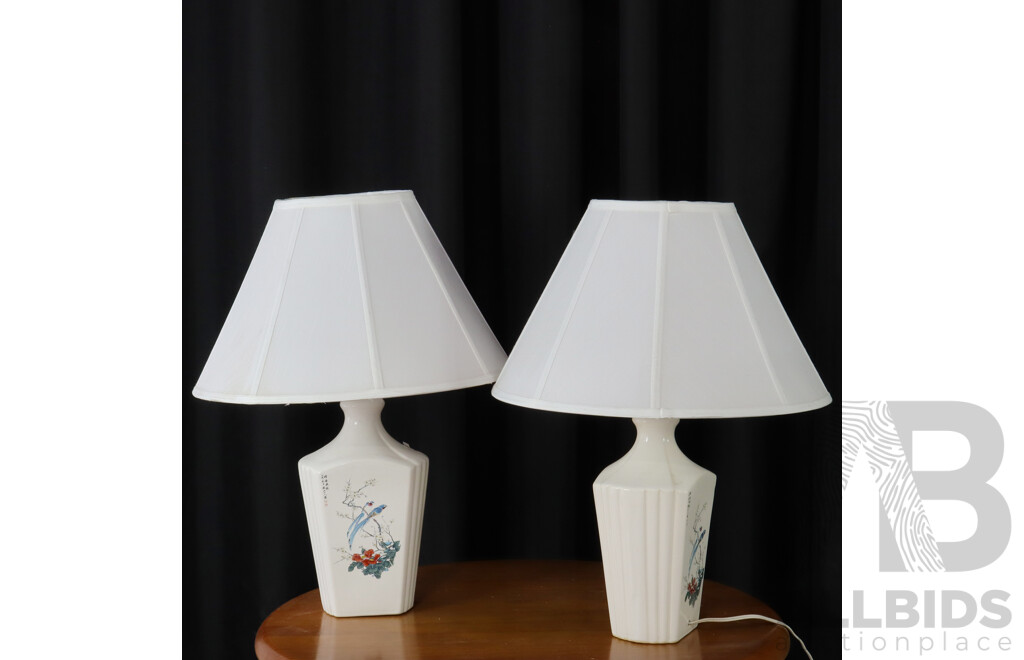 Pair of Chinese Ceramic Table Lamps