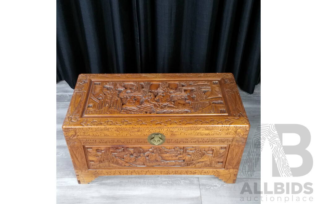 Carved Camphor Wood Trunk