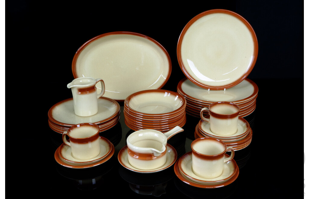 Retro English Wedgwood 49 Piece Dinner Service in Sahara Pattern