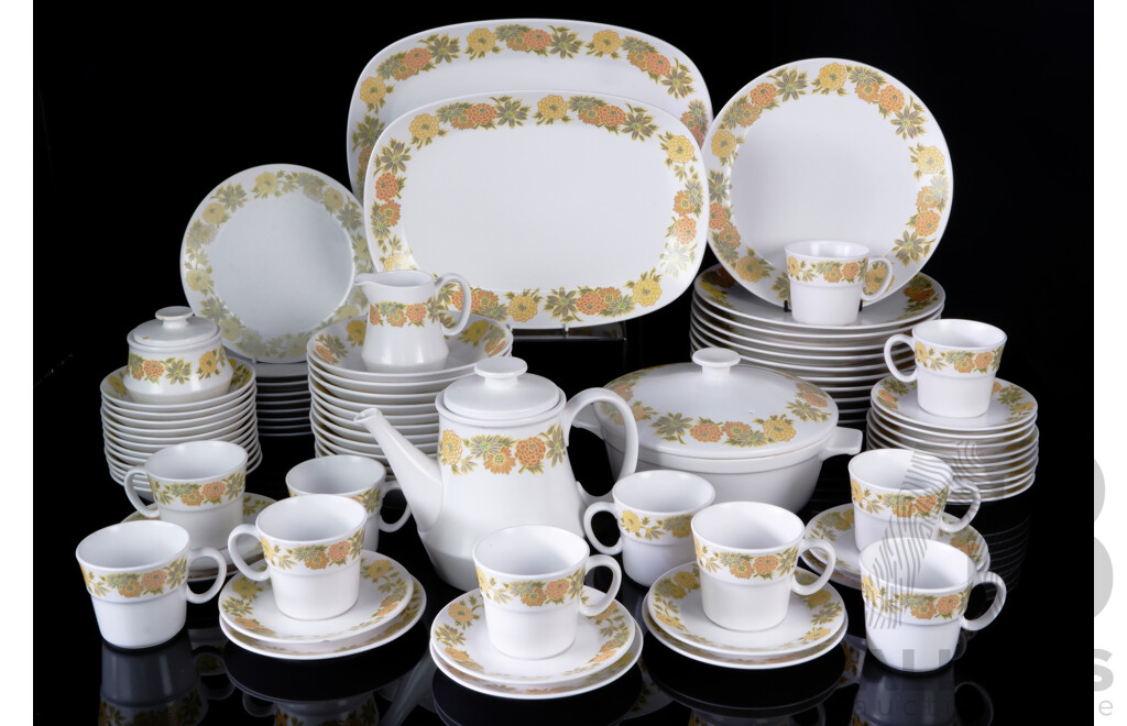 Retro Japanese Noritake Progression 80 Piece Dinner Service in Sunny Side Pattern