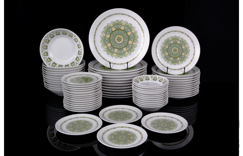 Funky Retro Japanese Noritake Progression 92 Piece Dinner Service in Palos Verde Pattern