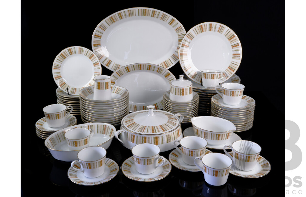 Funky Retro Japanese Noritake 84 Piece Dinner Service in Espana Pattern