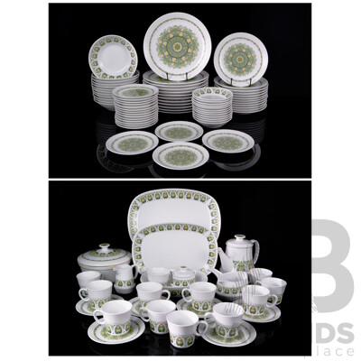 Funky Retro Japanese Noritake Progression 92 Piece Dinner Service in Palos Verde Pattern