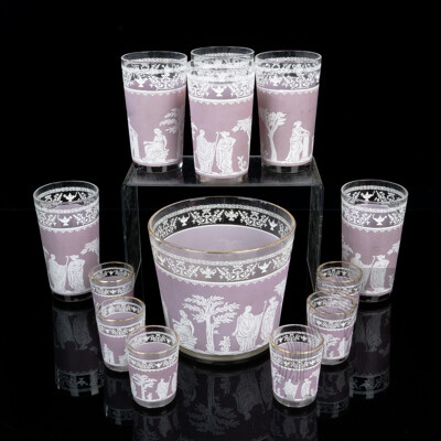 Set 13 Retro Purple Glasses with Classical Theme