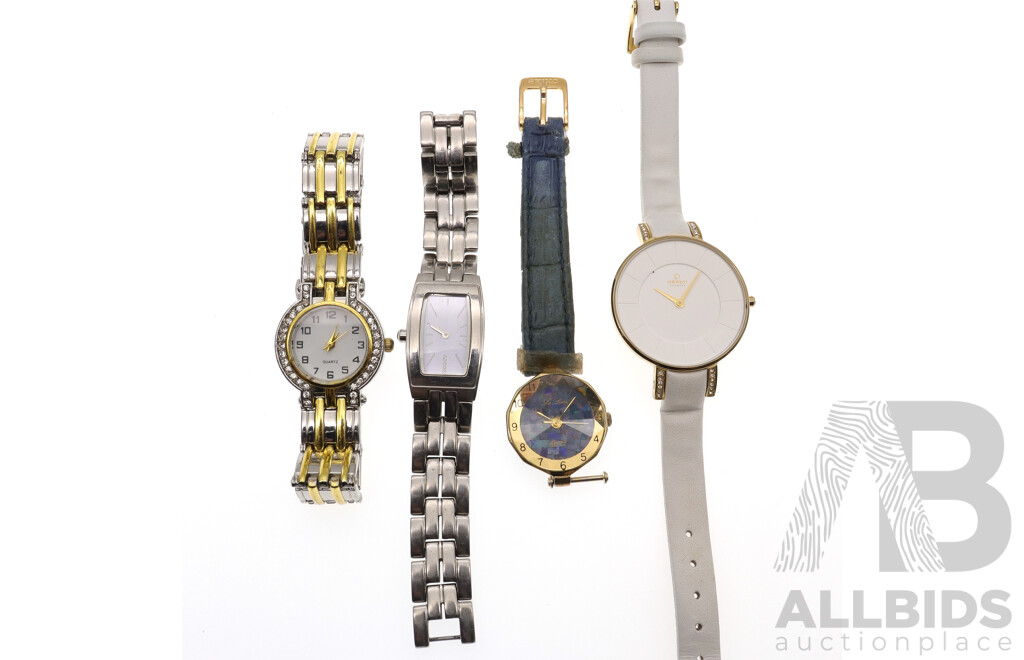 Collection of (4) Ladies Watches Including Obaku Denmark & DKNY Watches