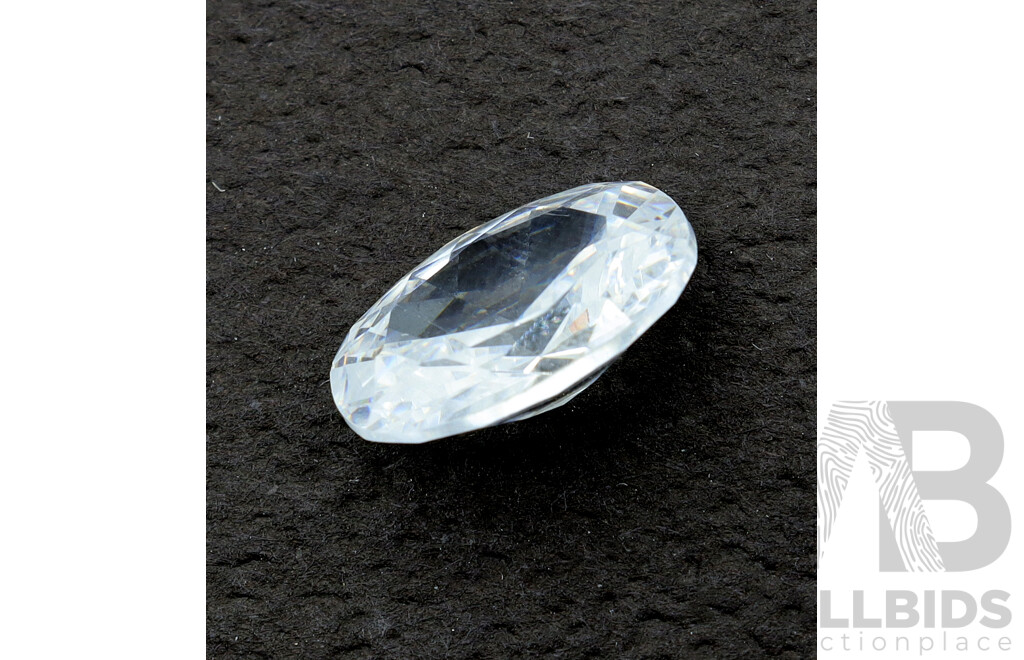 Cubic Zirconia Unset Oval Cut Gemstone with Lots of Sparkle, 14mm X 10mm X 6.1mm