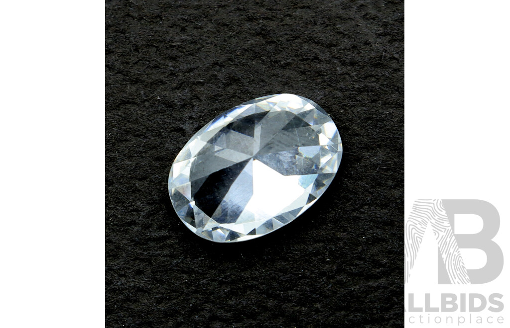 Cubic Zirconia Unset Oval Cut Gemstone with Lots of Sparkle, 14mm X 10mm X 6.1mm