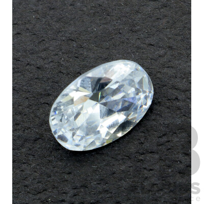 Cubic Zirconia Unset Oval Cut Gemstone with Lots of Sparkle, 14mm X 10mm X 6.1mm