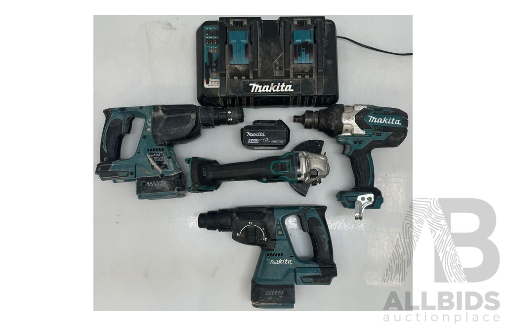 Makita Rotary Hammer, Impact Wrench, Angle Grinder, Rapid Battery Charger