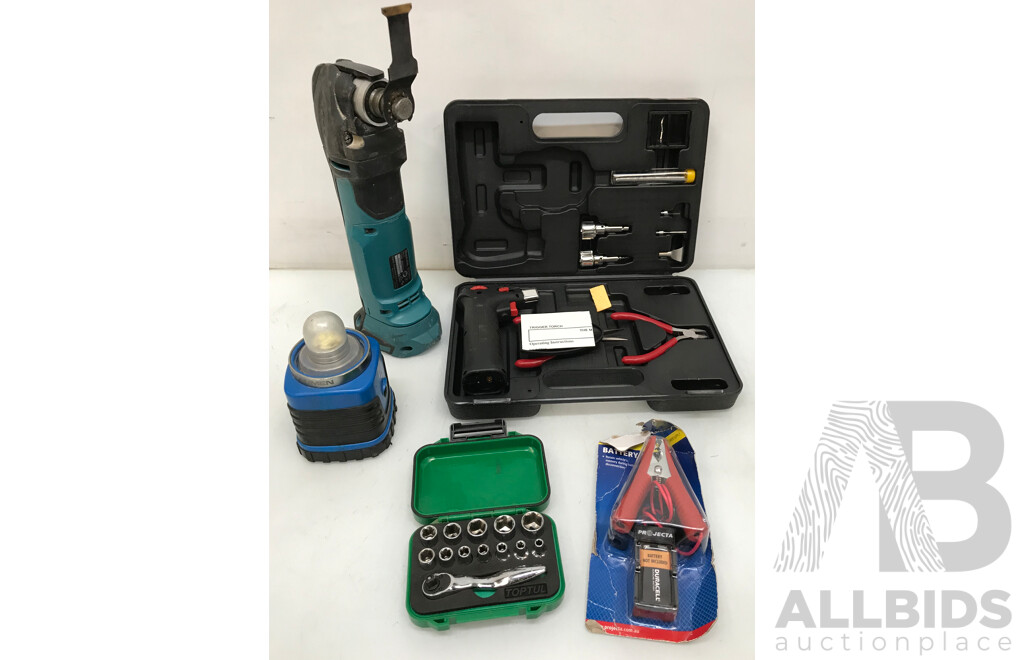 Makita Oscillating Multi-Tool (Skin), Primus Lantern, Battery Tool, Tool Sets - Lot of 5