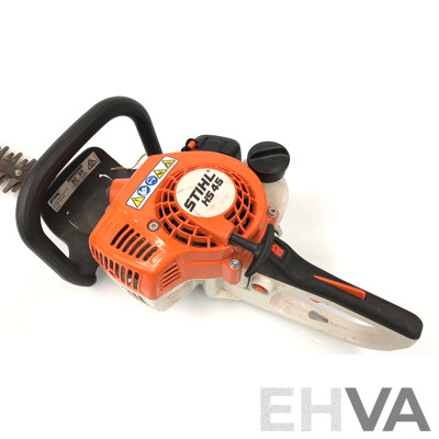 Stihl HS45 Petrol Powered Hedge Trimmer and Rockwell RG8070 Electric Hedge Trimmer