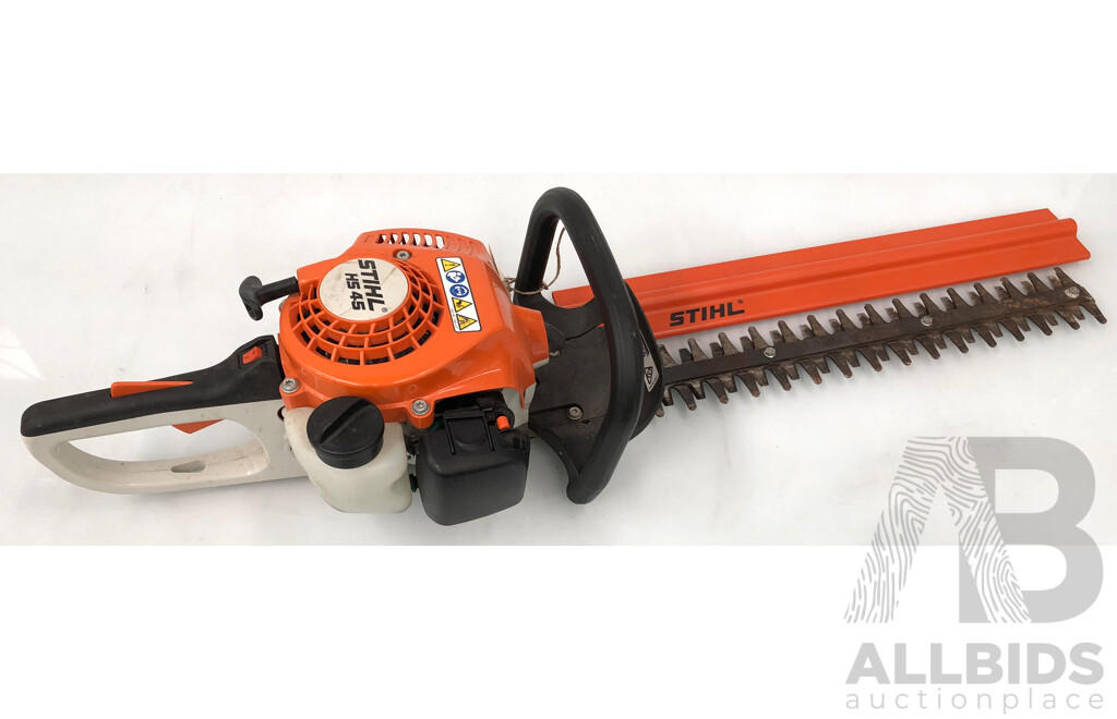 Stihl HS45 Petrol Powered Hedge Trimmer and Rockwell RG8070 Electric Hedge Trimmer