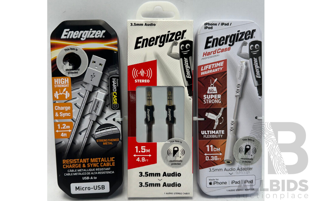 Energizer Audio Adapter, Stereo Cable & USB-A to Micro-USB