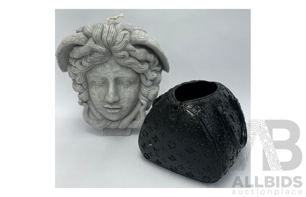 Black Ceramic Handbag Ornament and Medusa Head Scented Candle