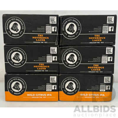 Mountain Yeti Brewing CO. Wild Citrus IPA & the Notorious Lager 16 Pack Lot of 6