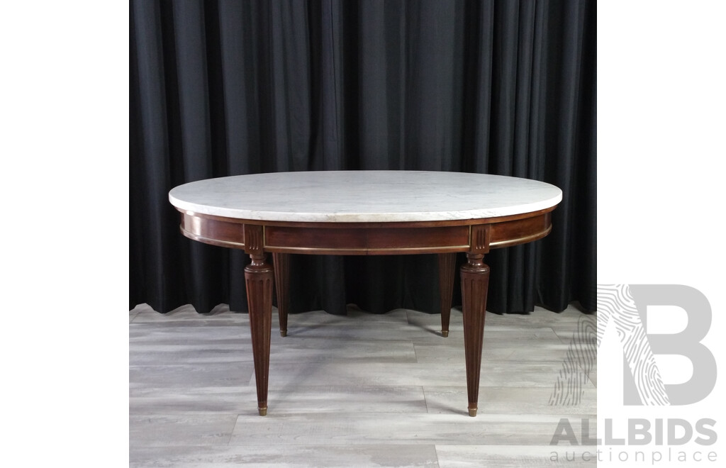 Good Regency Style Marble Top Oval Center Table