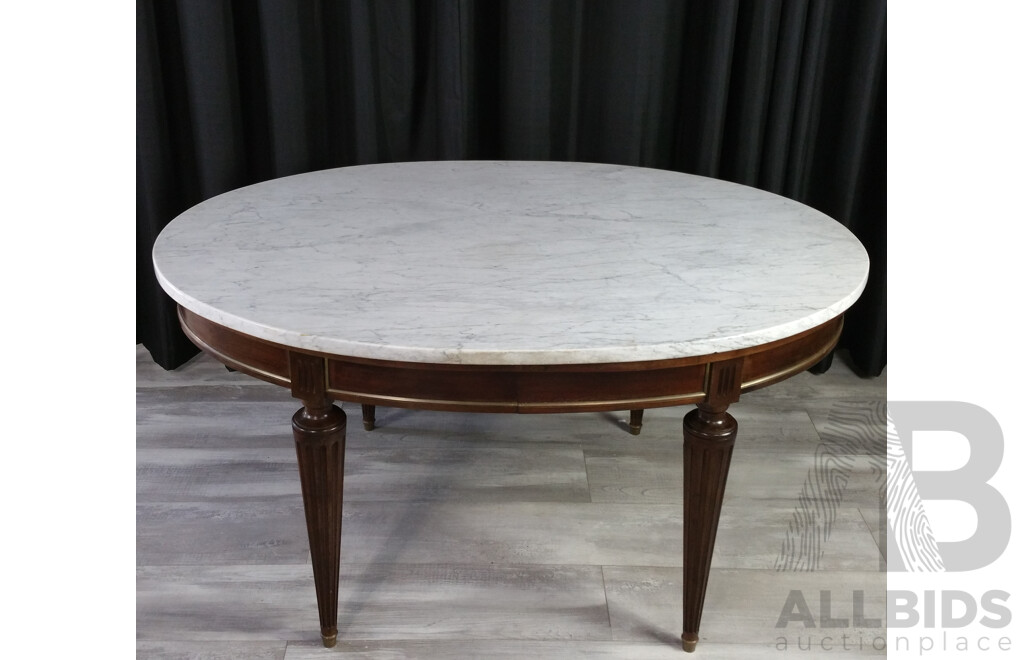 Good Regency Style Marble Top Oval Center Table