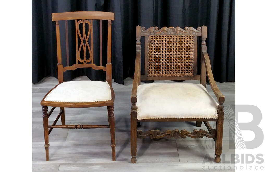 Art Deco Armchair and Dining Chair