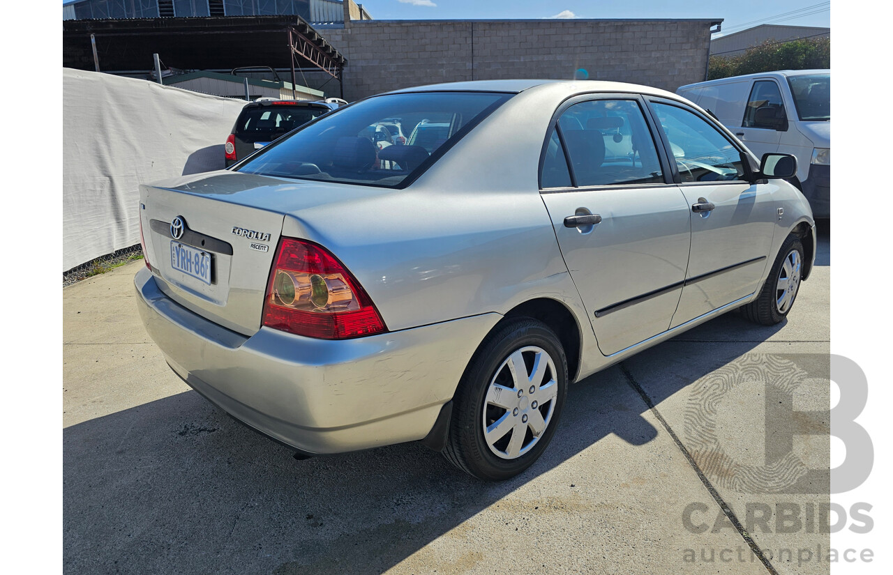 9/2005 Toyota Corolla Ascent ZZE122R 4d Sedan Grey 1.8L